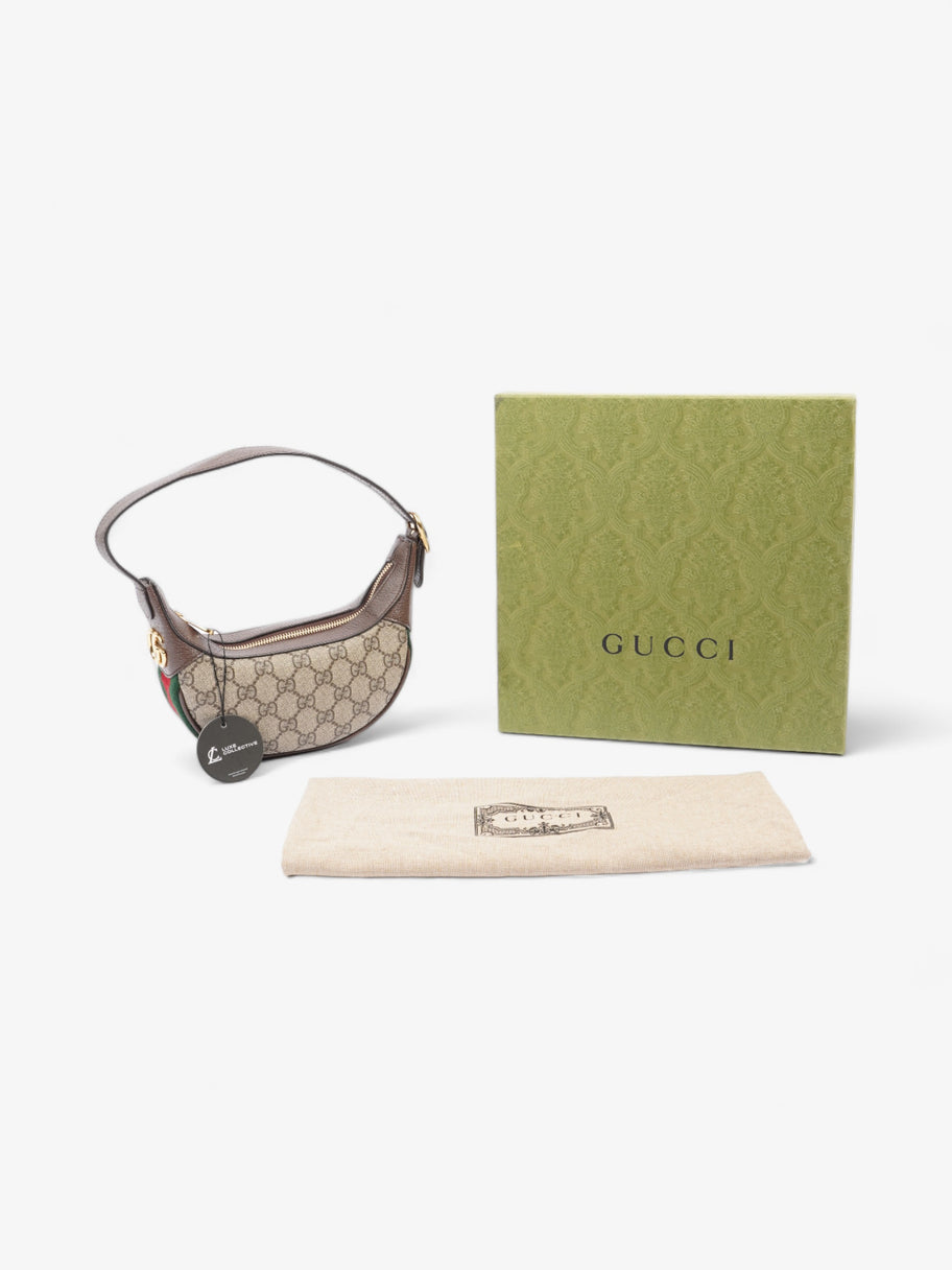 Gucci GG Mini Ophidia Beige And Ebony GG Supreme / Gucci Stripe Coated Canvas Image 8