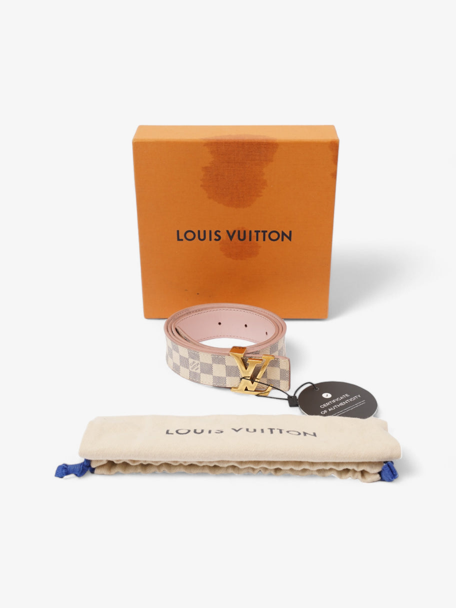 Louis Vuitton LV Iconic Reversible Belt Damier Azur / Rose Ballerine Coated Canvas 80cm / 32