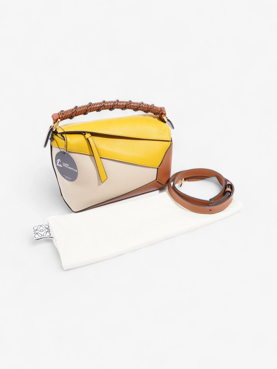 Loewe Puzzle Bag Brown / Yellow / Beige Calfskin Leather Small Image 9