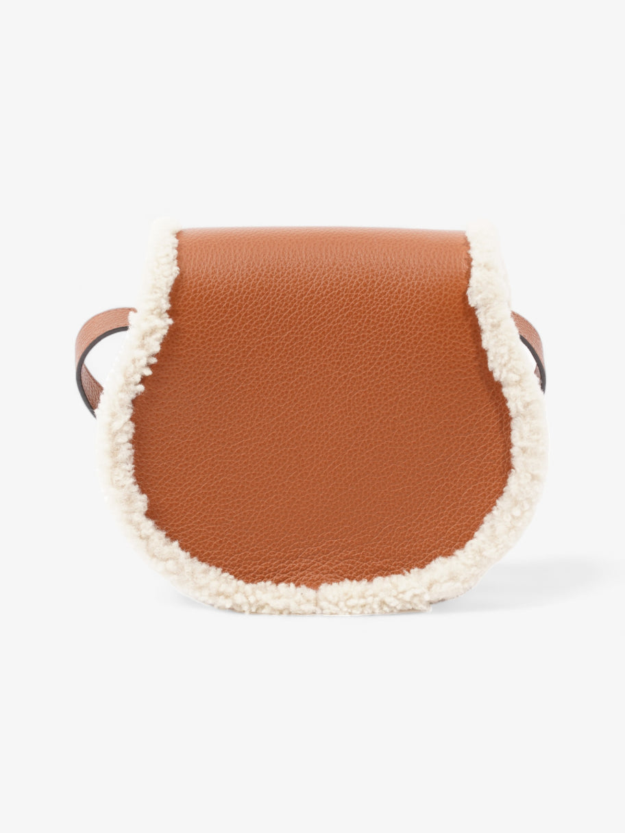 Shearling-Trim Marcie Saddle Tan Leather Mini Image 4