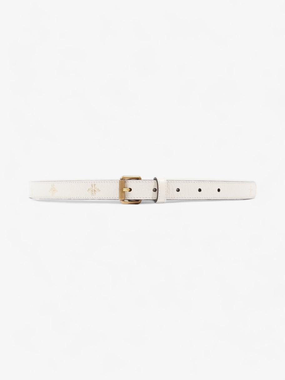 Gucci Bee Star Belt White Leather 100cm 40