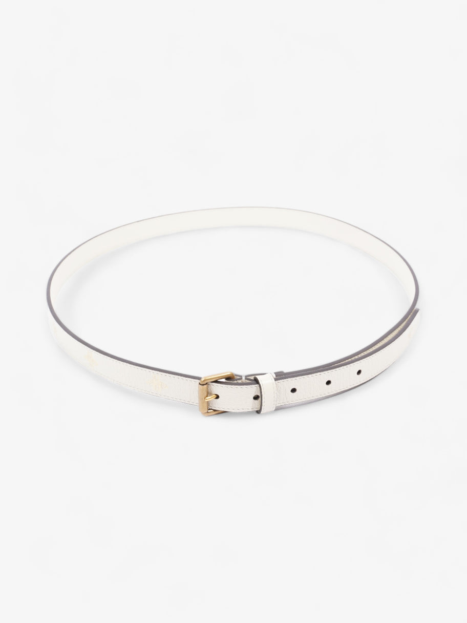 Gucci Bee Star Belt White Leather 100cm 40