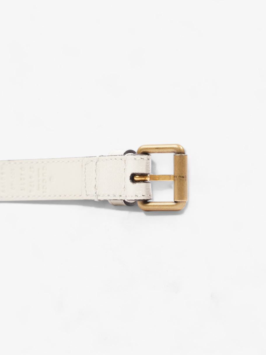 Gucci Bee Star Belt White Leather 100cm 40