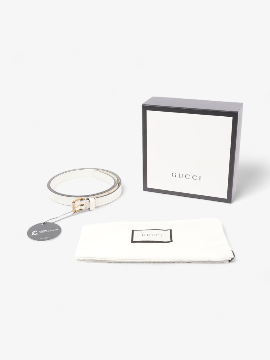 Gucci Bee Star Belt White Leather 100cm 40