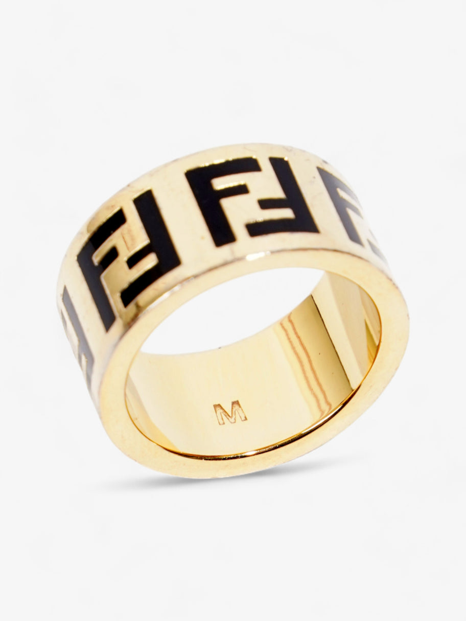 Fendi Forever Fendi Ring Black / Gold Brass M (54mm) Image 3