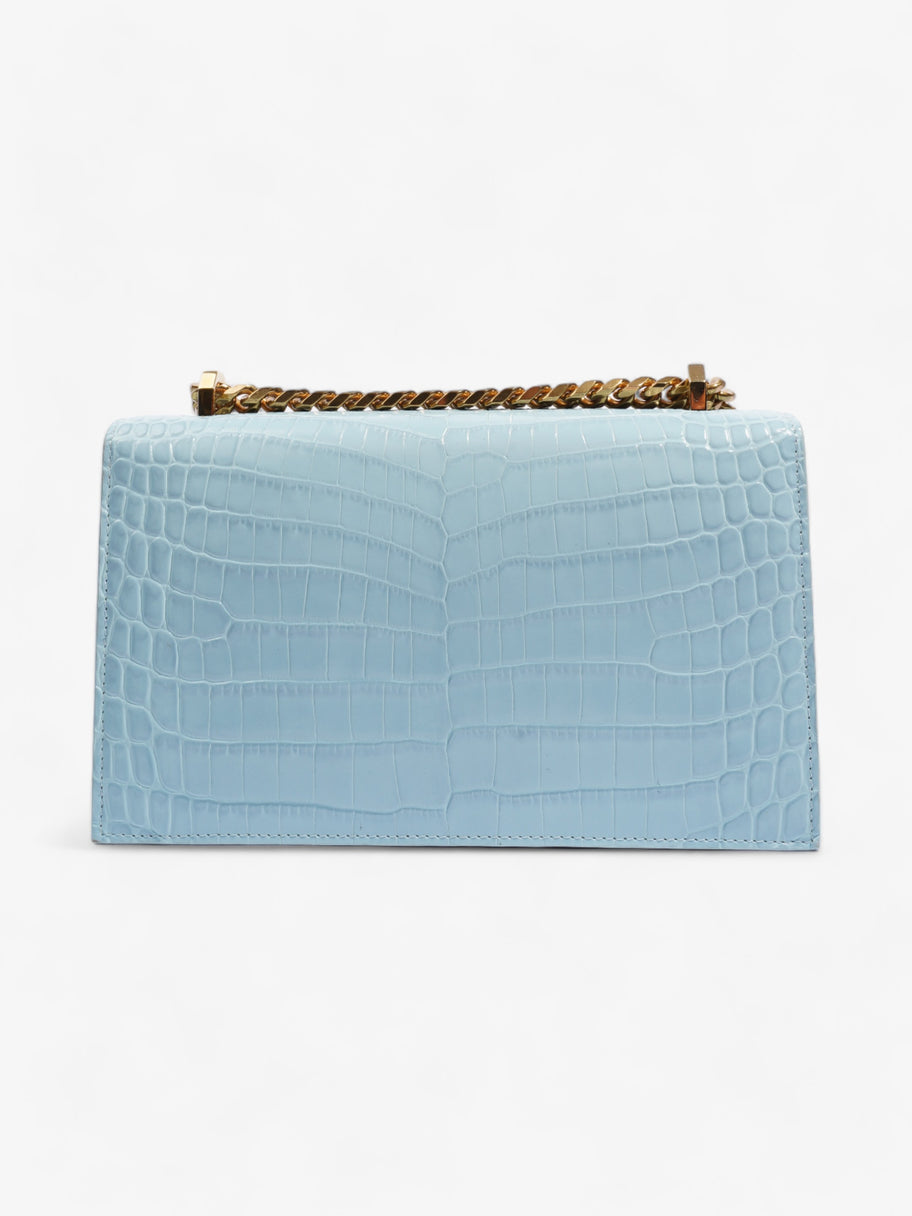 Alexander McQueen Jewelled Satchel Pale Blue Embossed Leather Image 4