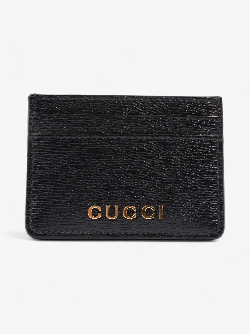  Gucci Card Case With Gucci Script Black Leather