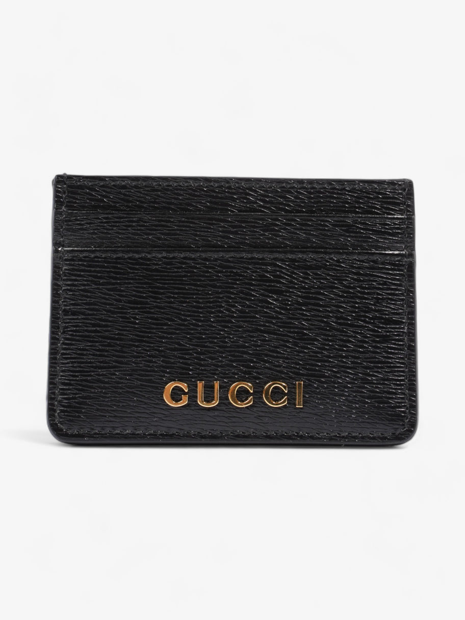 Gucci Card Case With Gucci Script Black Leather Image 1