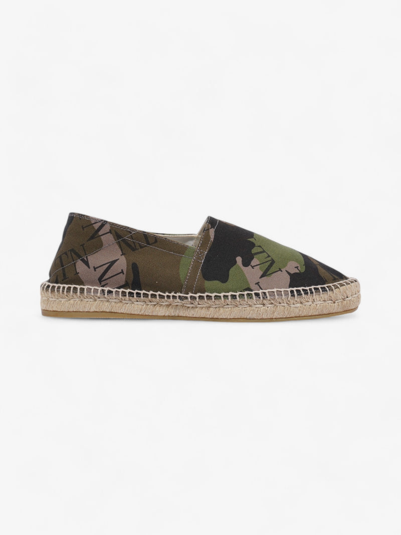  Valentino Logo Espadrilles Camouflage / Black Canvas EU 42 UK 8