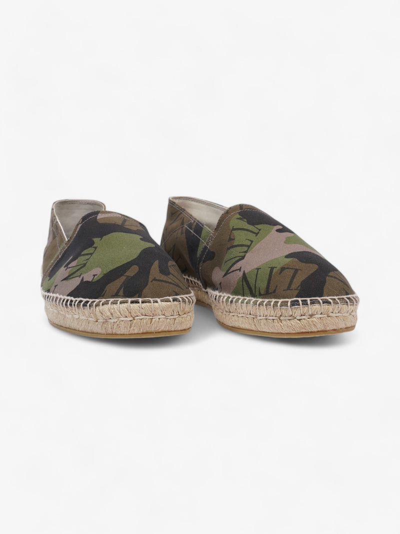  Valentino Logo Espadrilles Camouflage / Black Canvas EU 42 UK 8