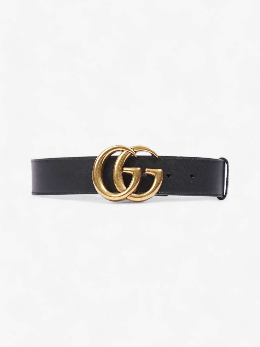 Double G Buckle Belt Black Leather 65cm 26