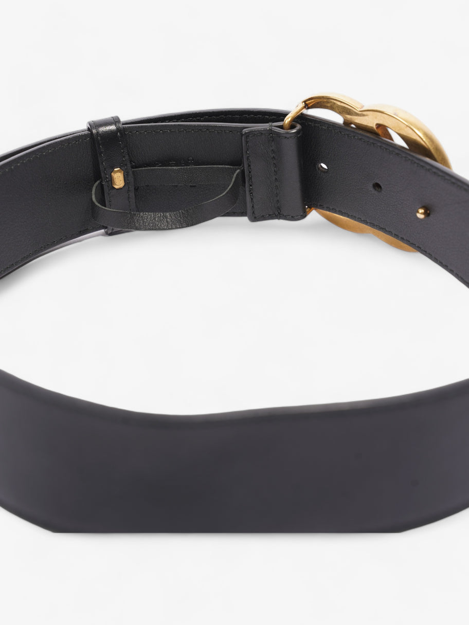 Double G Buckle Belt Black Leather 65cm 26