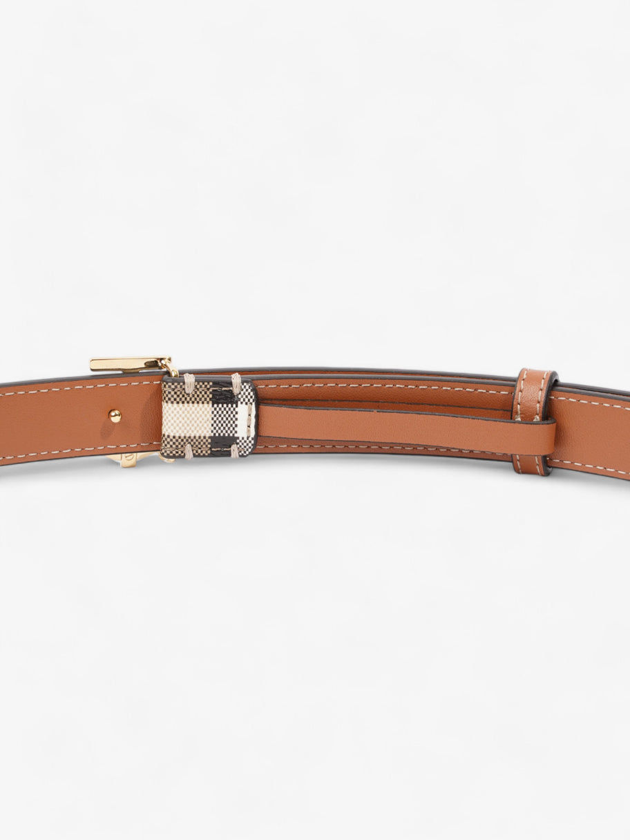 Burberry TB Belt Vintage Check / Light Gold Canvas Large - 117cm Image 5