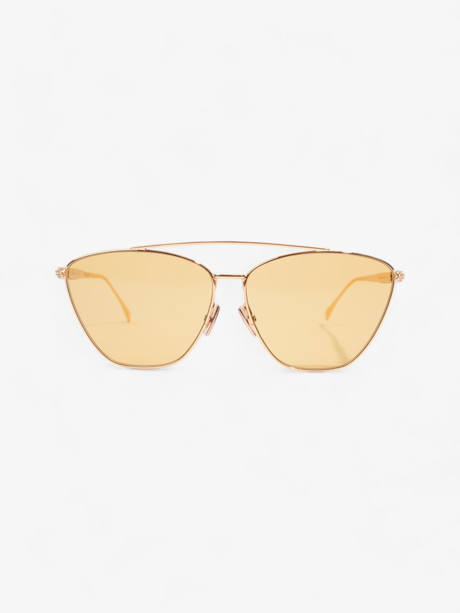 Fendi Baguette Aviator Sunglasses Gold / Yellow Acetate 145mm Image 1