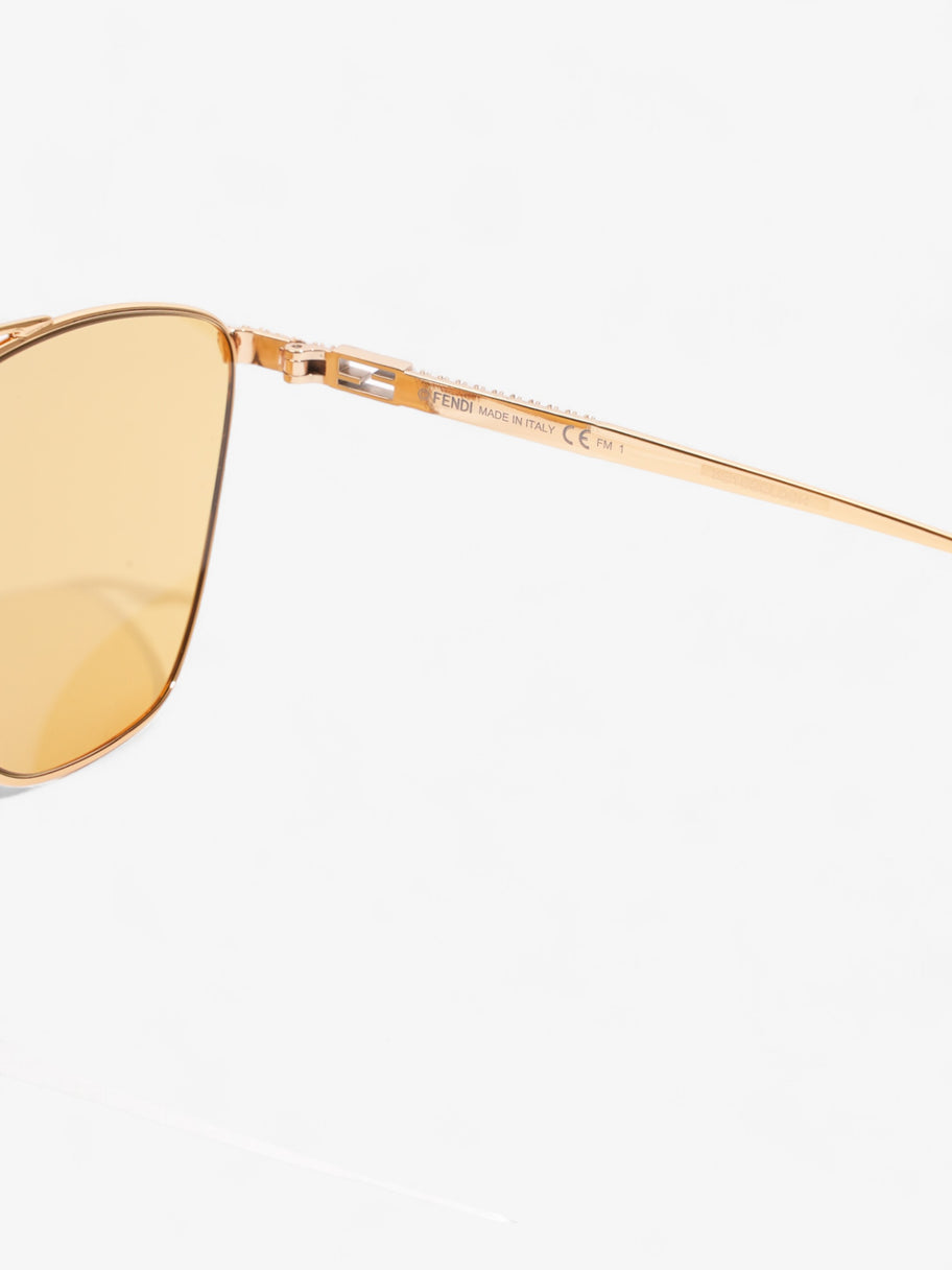 Fendi Baguette Aviator Sunglasses Gold / Yellow Acetate 145mm Image 9