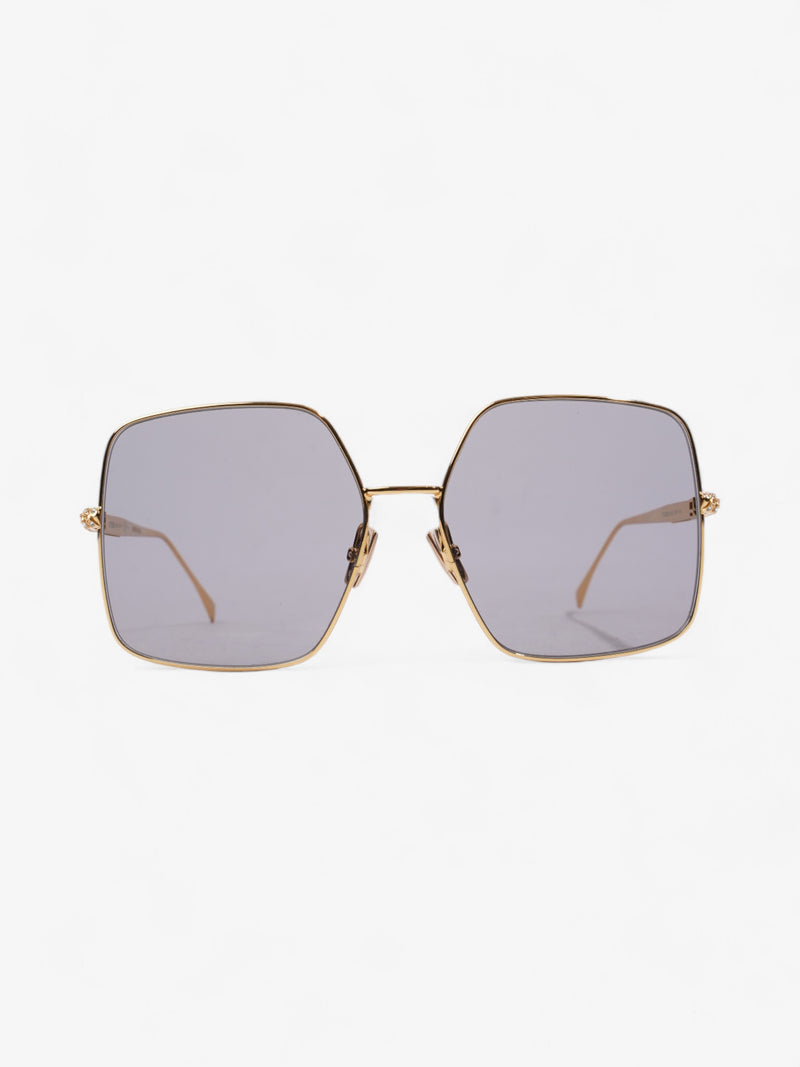  Fendi Oversized Sunglasses with Rhinestones Gold Acetate 145mm