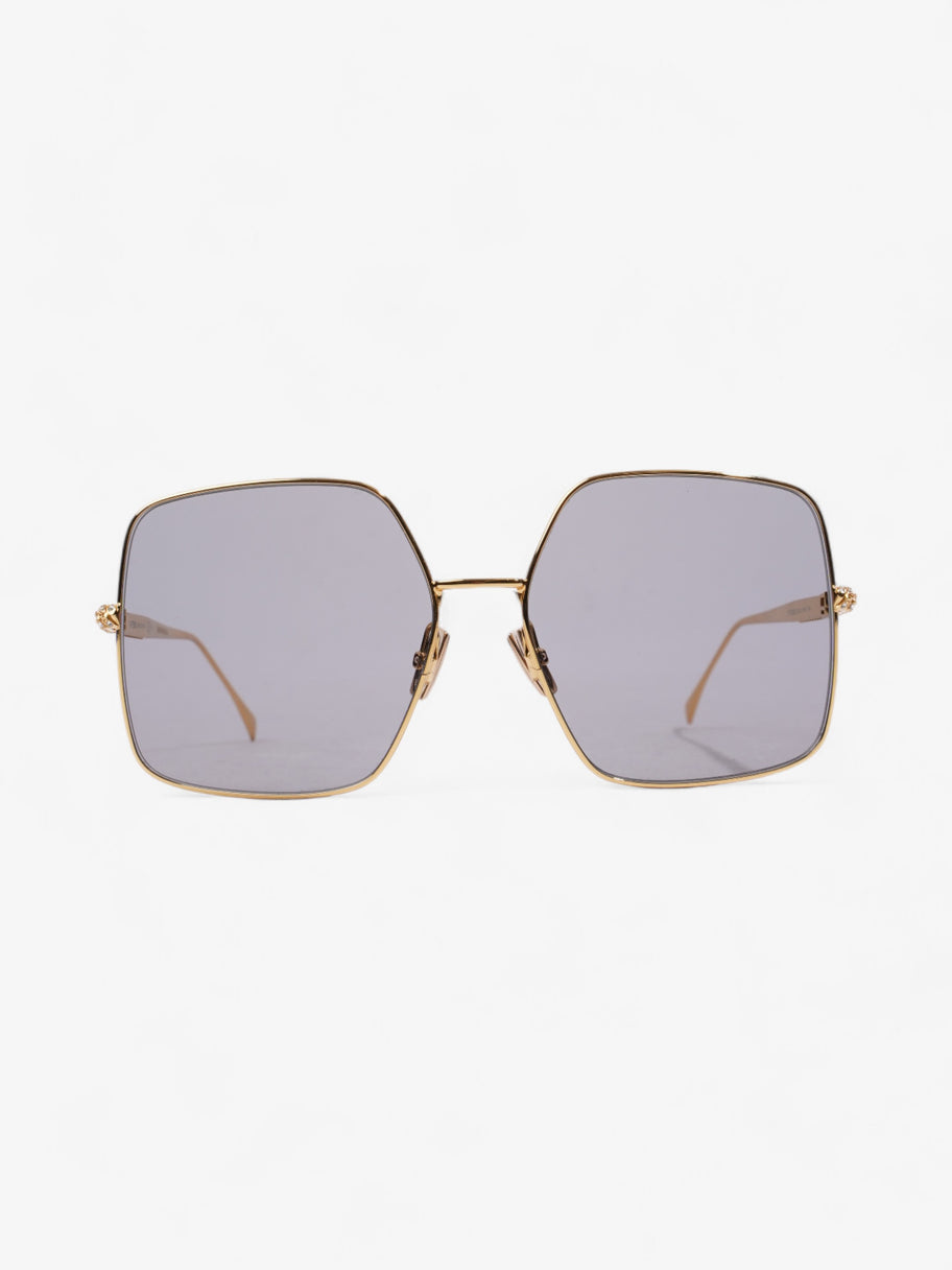 Fendi Oversized Sunglasses with Rhinestones Gold Acetate 145mm Image 1