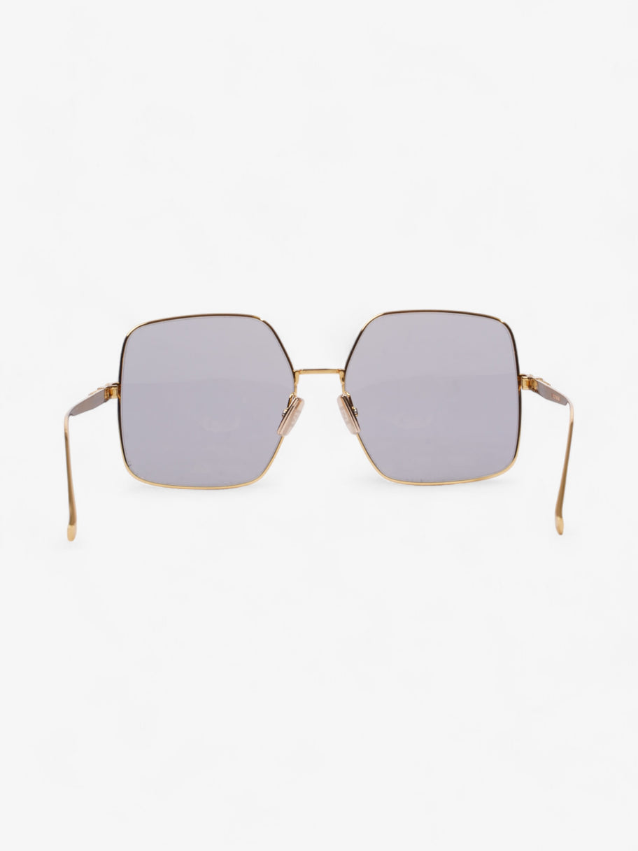 Fendi Oversized Sunglasses with Rhinestones Gold Acetate 145mm Image 3