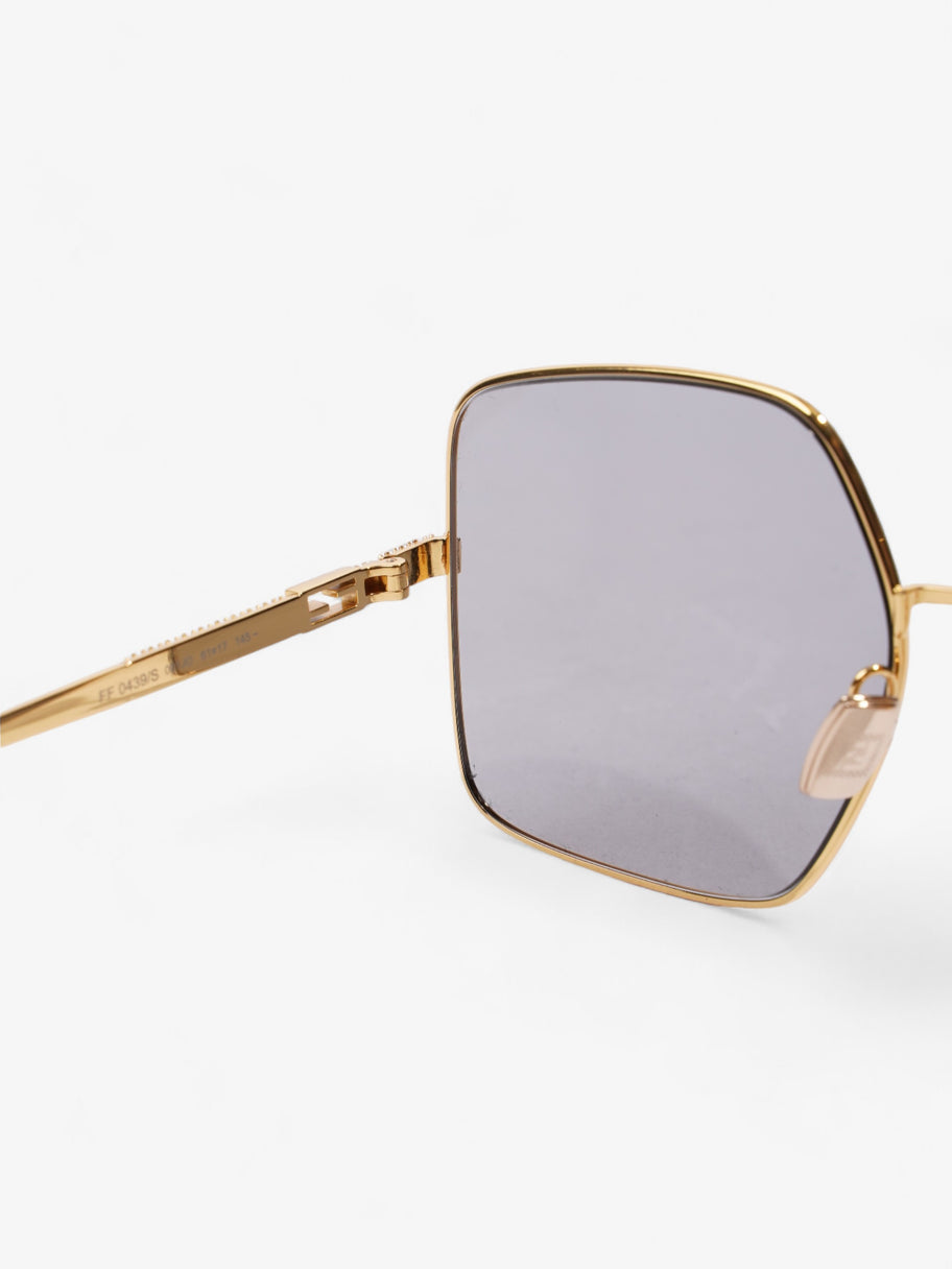 Fendi Oversized Sunglasses with Rhinestones Gold Acetate 145mm Image 5