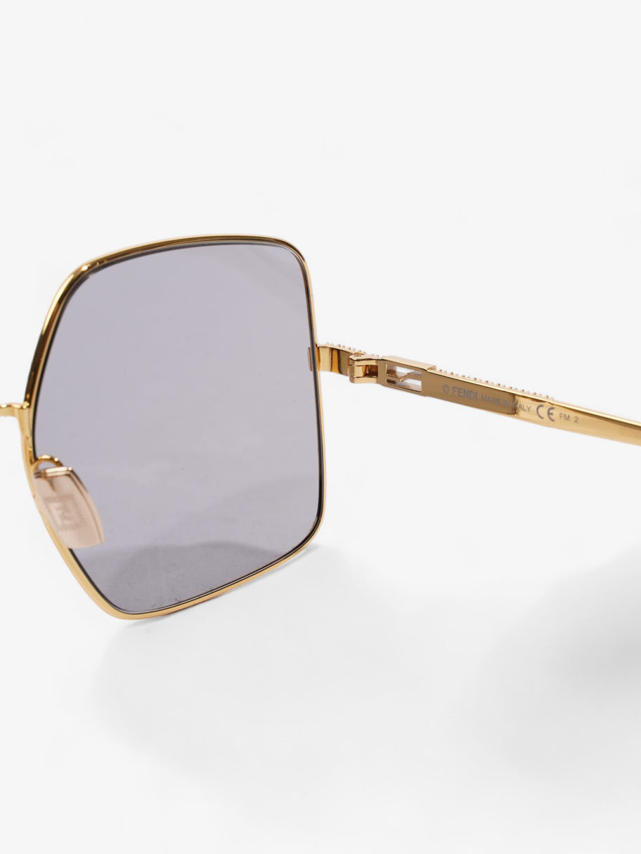 Fendi Oversized Sunglasses with Rhinestones Gold Acetate 145mm Image 6