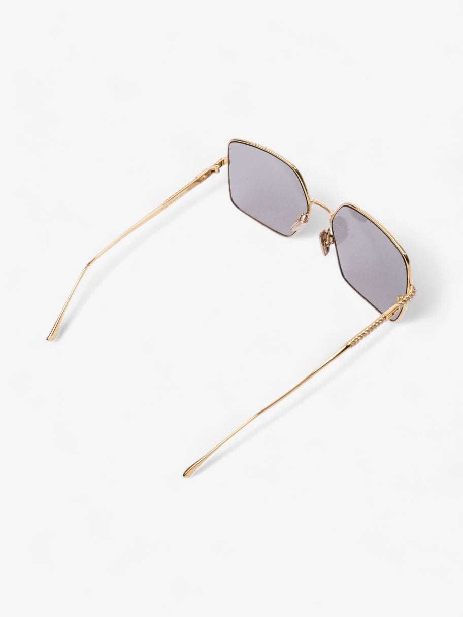 Fendi Oversized Sunglasses with Rhinestones Gold Acetate 145mm Image 7