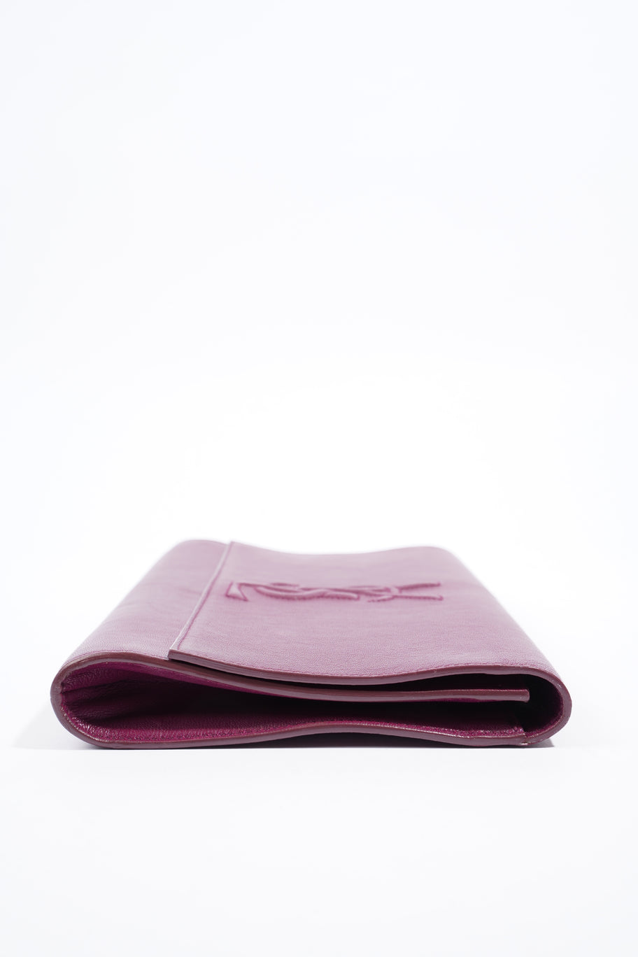 Saint Laurent Flap Clutch Purple Leather Image 4