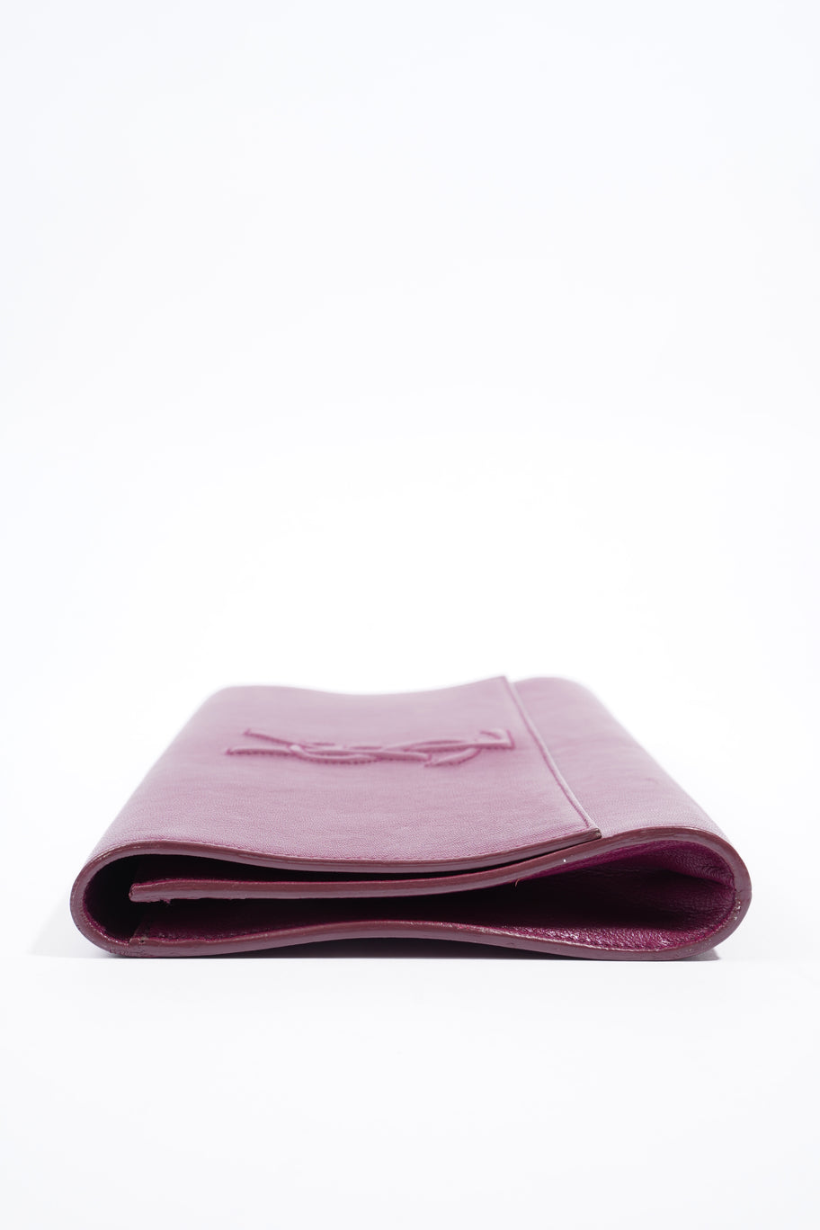 Saint Laurent Flap Clutch Purple Leather Image 6