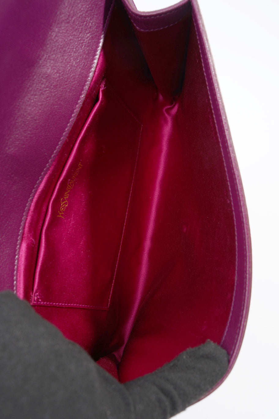 Saint Laurent Flap Clutch Purple Leather Image 9