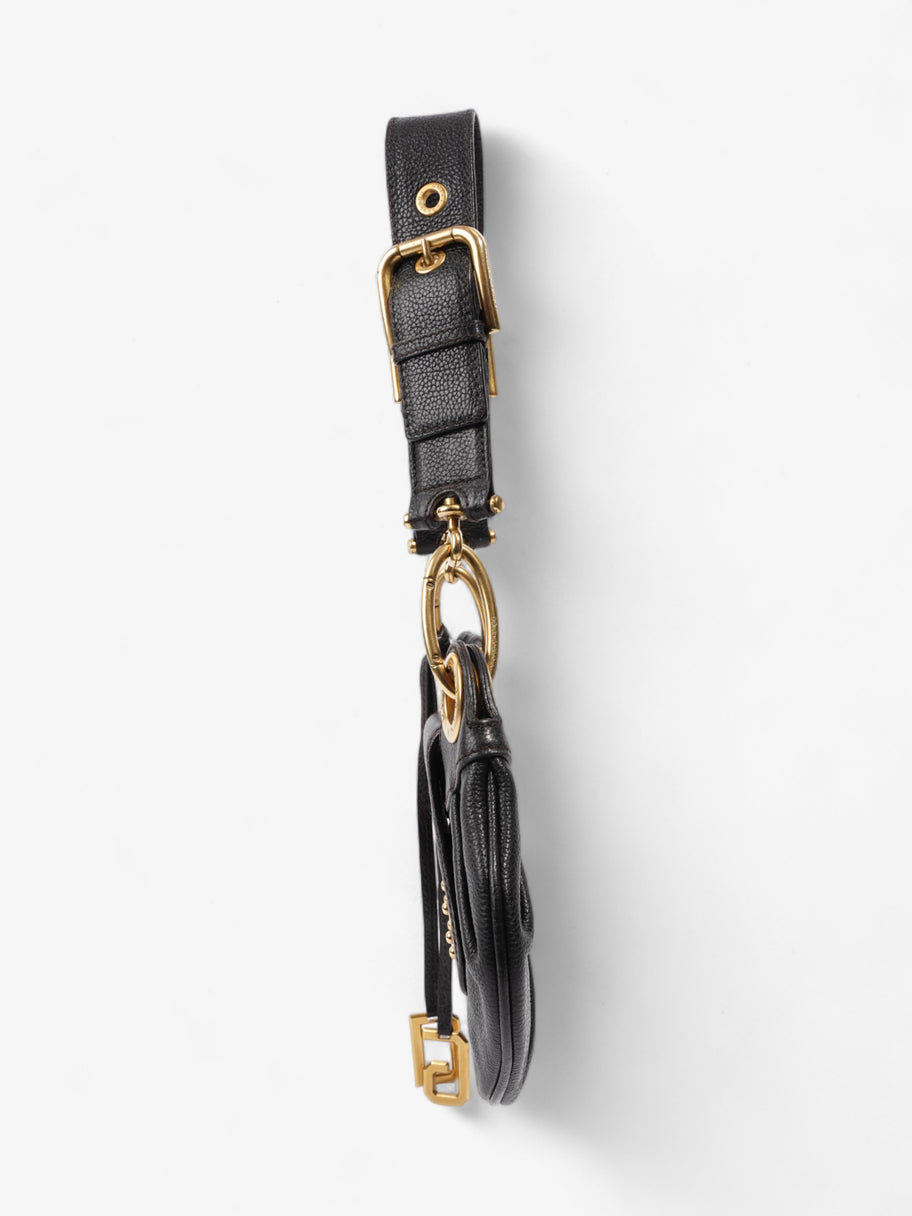 Dolce and Gabbana Chain Linked Shoulder Bag Black Leather Image 3