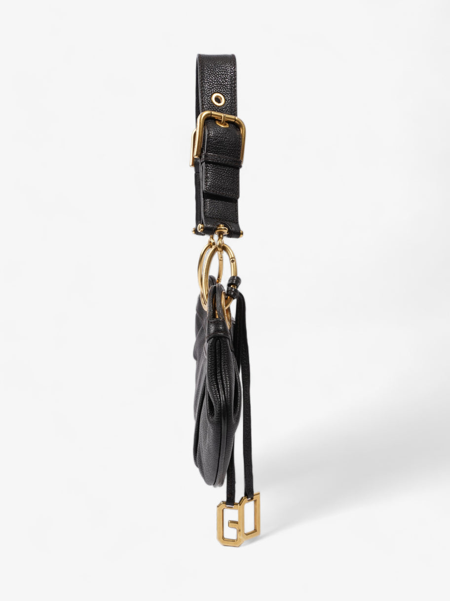 Dolce and Gabbana Chain Linked Shoulder Bag Black Leather Image 5