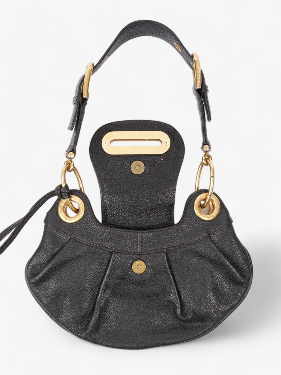 Dolce and Gabbana Chain Linked Shoulder Bag Black Leather Image 8