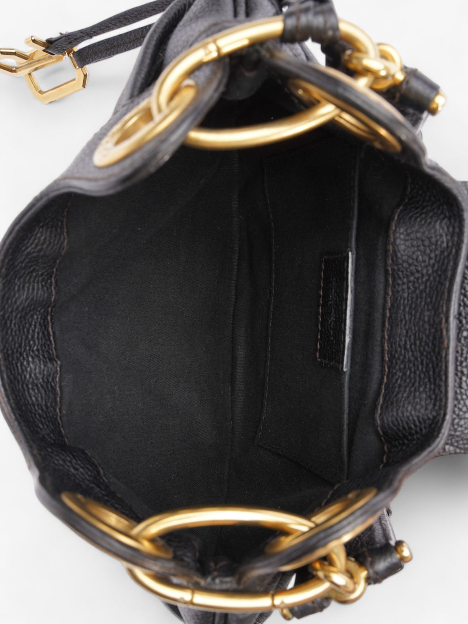 Dolce and Gabbana Chain Linked Shoulder Bag Black Leather Image 9