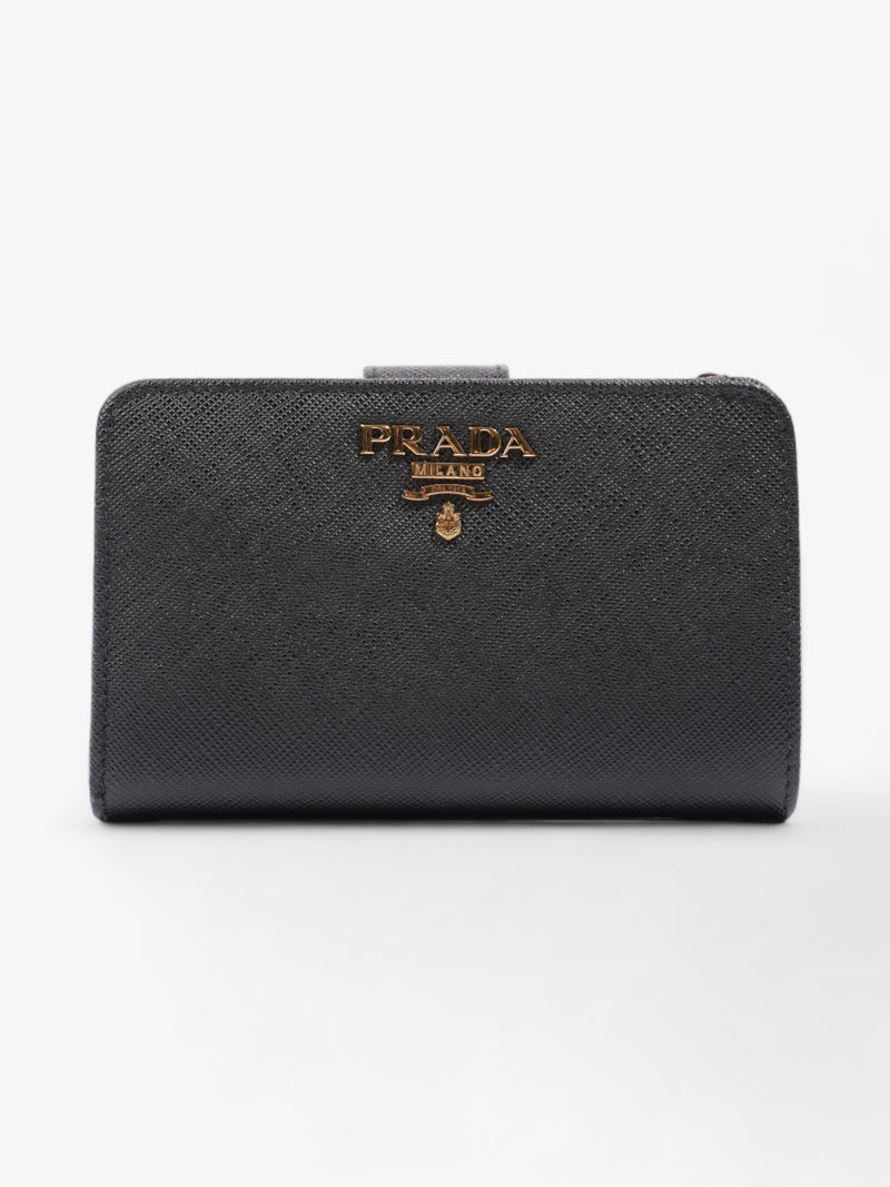  Prada Small Bifold Wallet Black Saffiano Leather