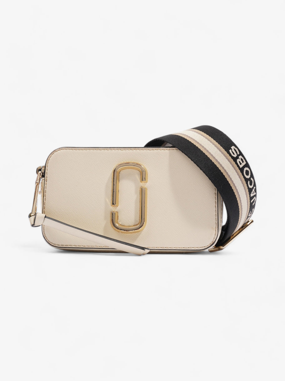 Marc Jacobs The Snapshot Cream / Black Saffiano Leather Image 1