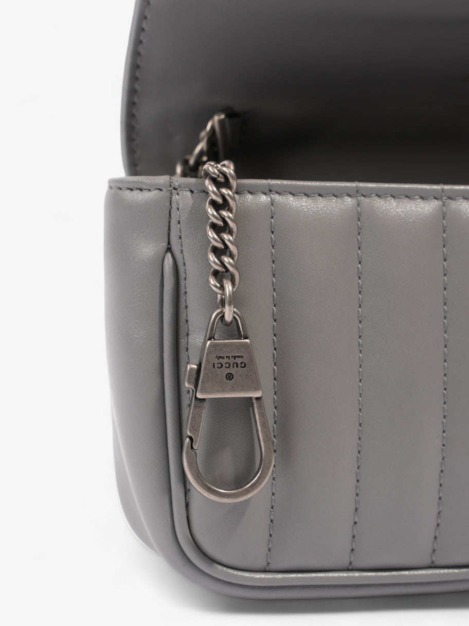 Gucci GG Marmont Grey Matelasse Leather Super Mini Image 8