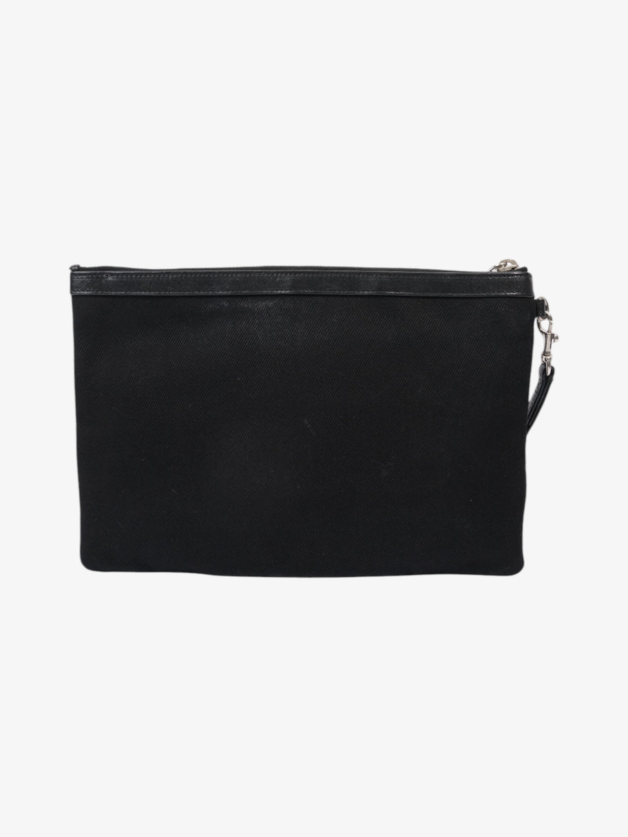 Saint Laurent Rive Gauche Clutch Black / White Canvas Image 4