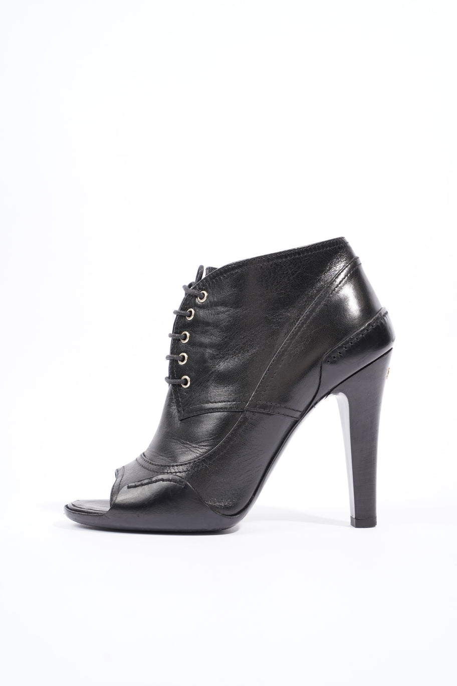 Chanel Lace Up Boots 100 Black Leather EU 37.5 UK 4.5 Image 5