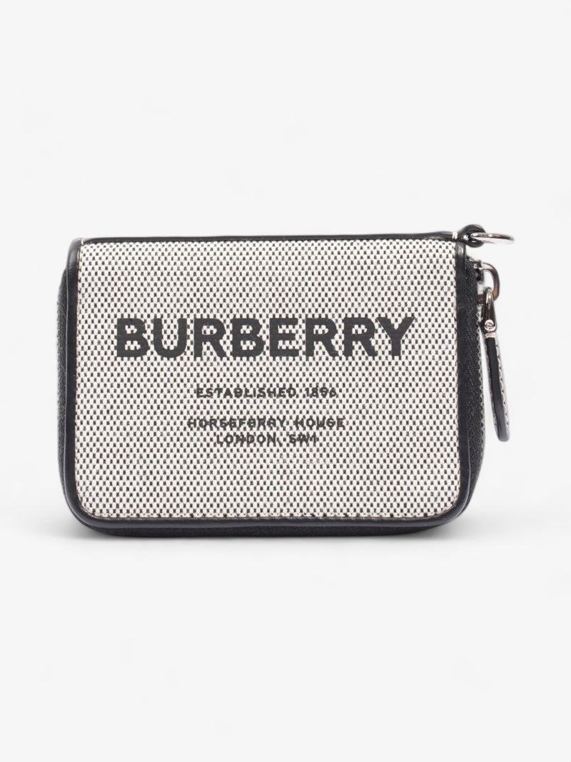  Burberry Horseferry Print Elmore Zip Around Wallet Lanyard Black Canvas