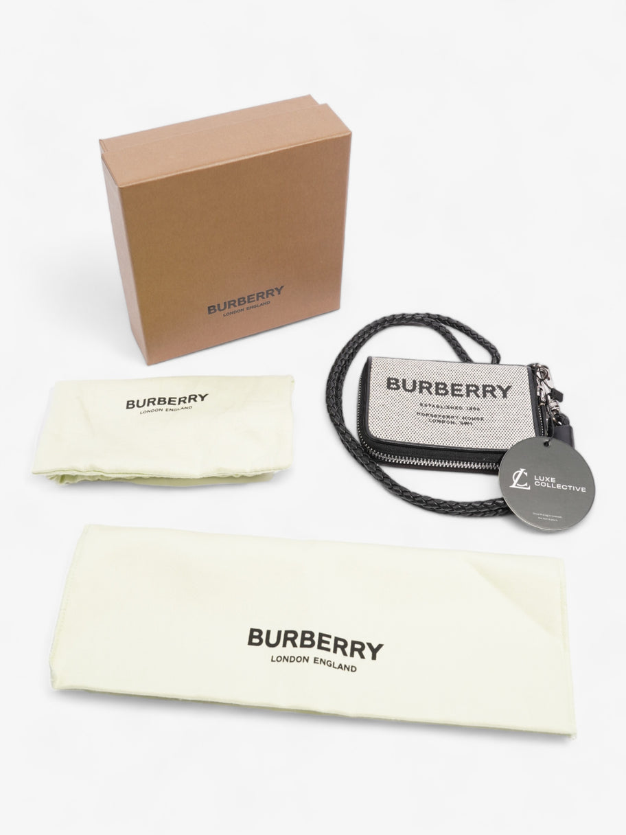 Burberry Horseferry Print Elmore Zip Around Wallet Lanyard Black Canvas Image 9