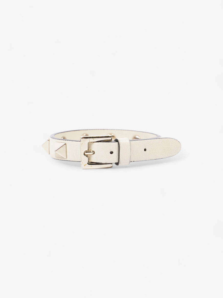 Valentino Rockstud Bracelet Light Ivory Leather Image 1