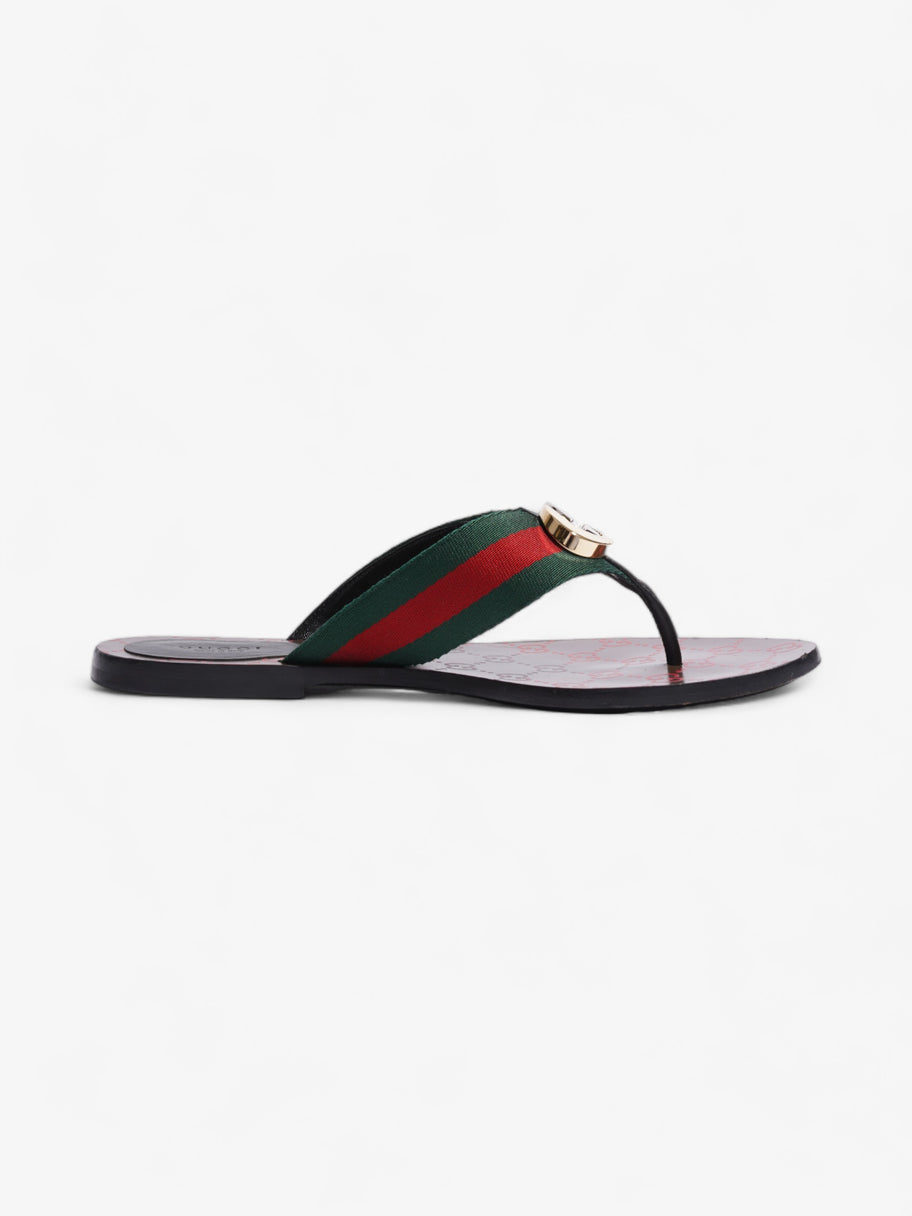 Gucci GG Thong Web Sandal Red / Green Canvas EU 39 UK 6 Image 4