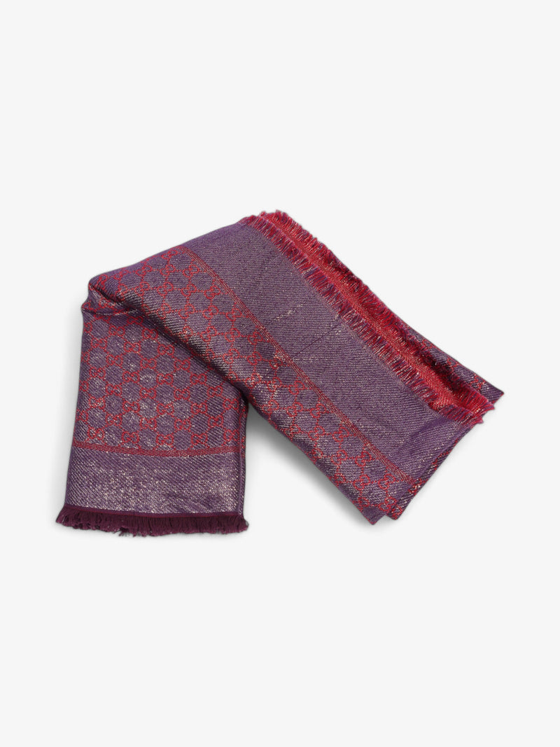  Gucci GG Scarf Purple / Red Silk