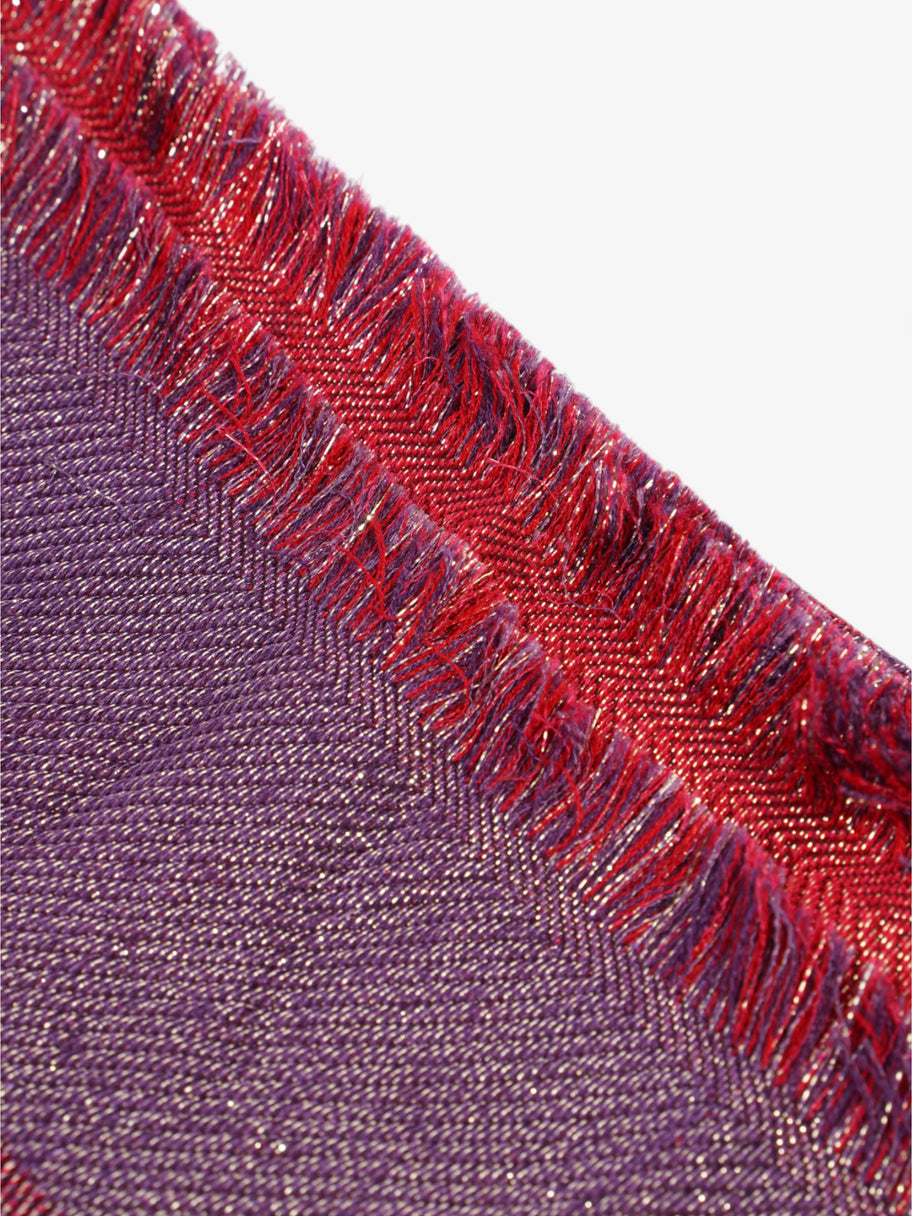 Gucci GG Scarf Purple / Red Silk Image 4