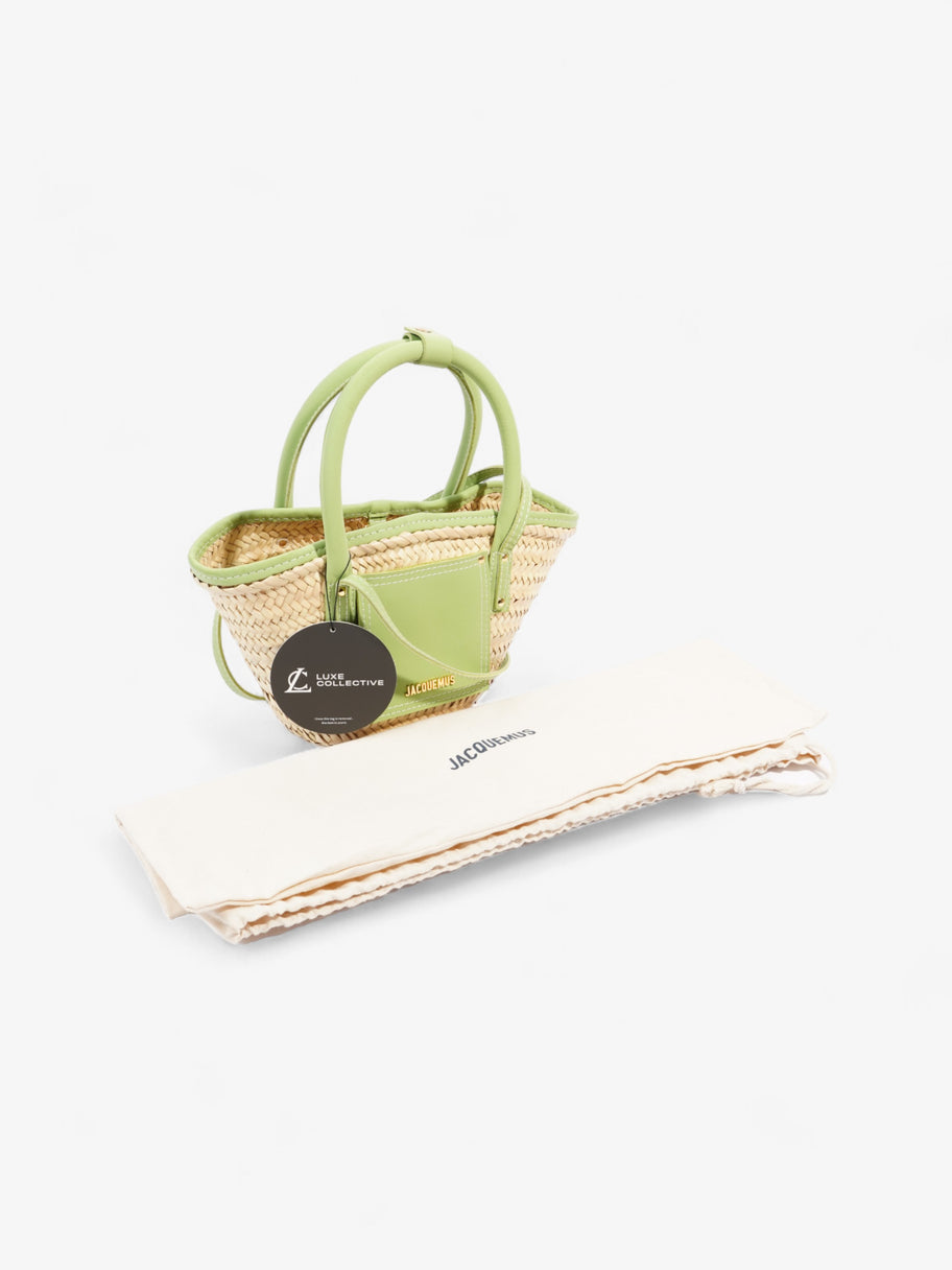 Jacquemus Le Petit Panier Soli Natural / Green Raffia Image 8