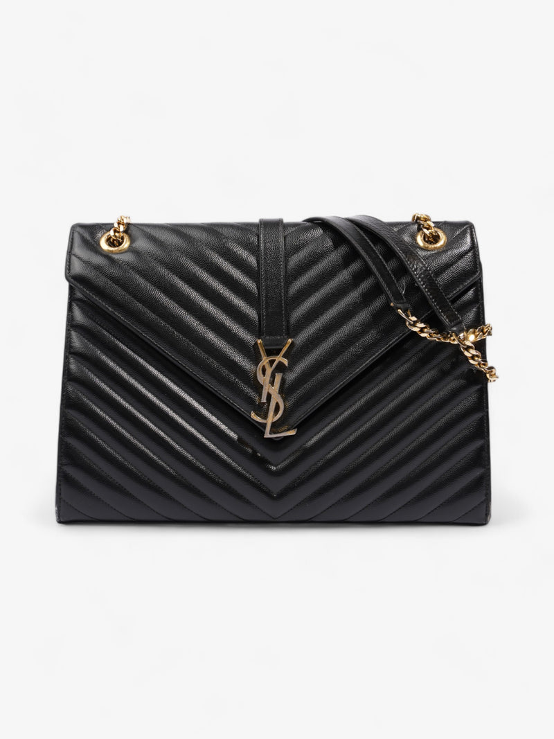  Saint Laurent Envelope Black Grained Leather Large