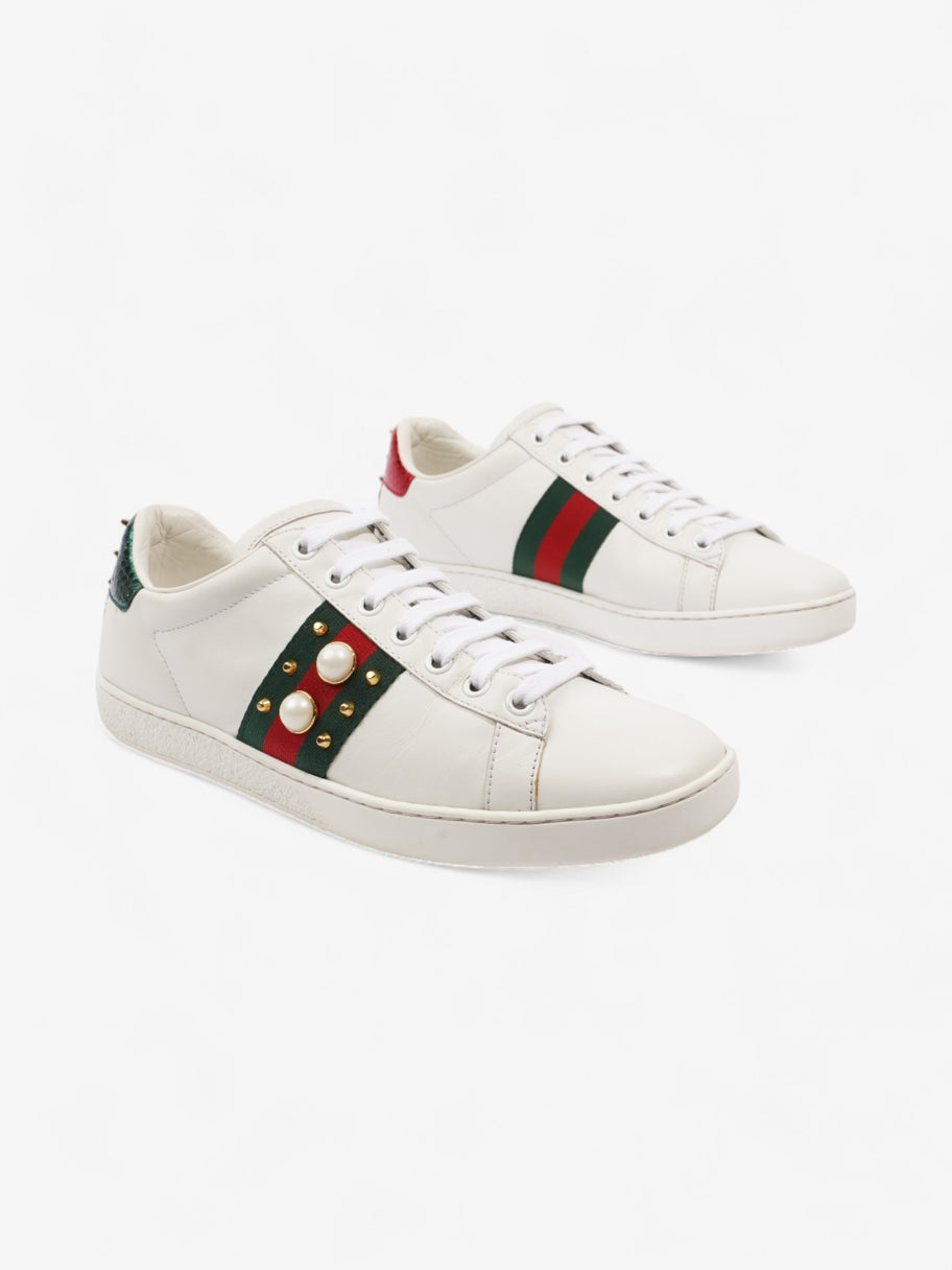 Gucci Ace Studded Sneakers White / Green / Red Leather EU 38 UK 5 Image 2