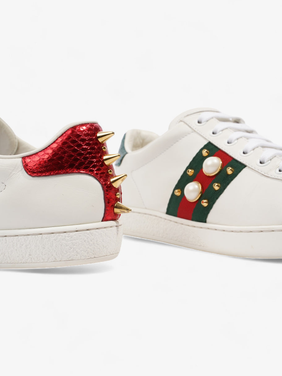 Gucci Ace Studded Sneakers White / Green / Red Leather EU 38 UK 5 Image 9