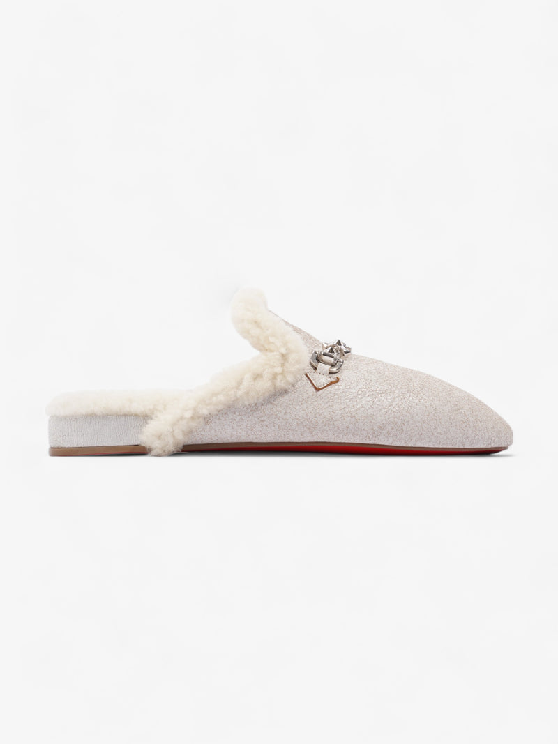  Christian Louboutin Woolito Swing Donna Flat Craie Nappa Leather EU 39 UK 6