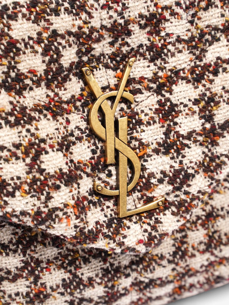 Saint Laurent Lou Lou Burgundy / Beige Tweed Medium Image 7