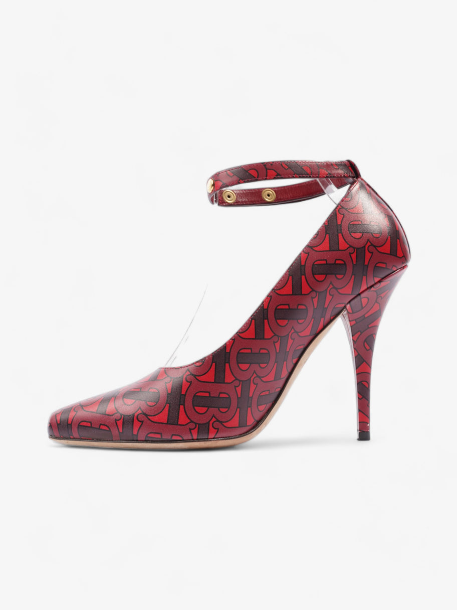 Burberry Red TB Monogram Heels 100 Red / Maroon  Leather EU 40 UK 7 Image 3